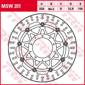 Диск тормозной TRW MSW201