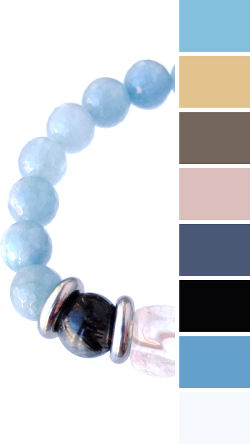 браслет голубой с кварцем