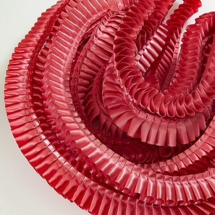 Лента плиссированная для наградных розеток. Цвет КОРАЛЛ. Код цвета 50А.