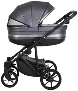 Детская коляска Pituso Luna Luxury 2 в 1 Кожа 10210 Silver Dark Grey