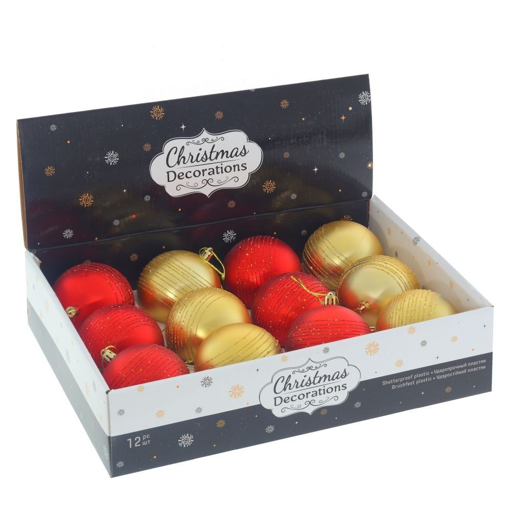 GAEM Набор из 12шт Украшение новогоднее "Шар", D 8 см, L35 W27 H8,5 см