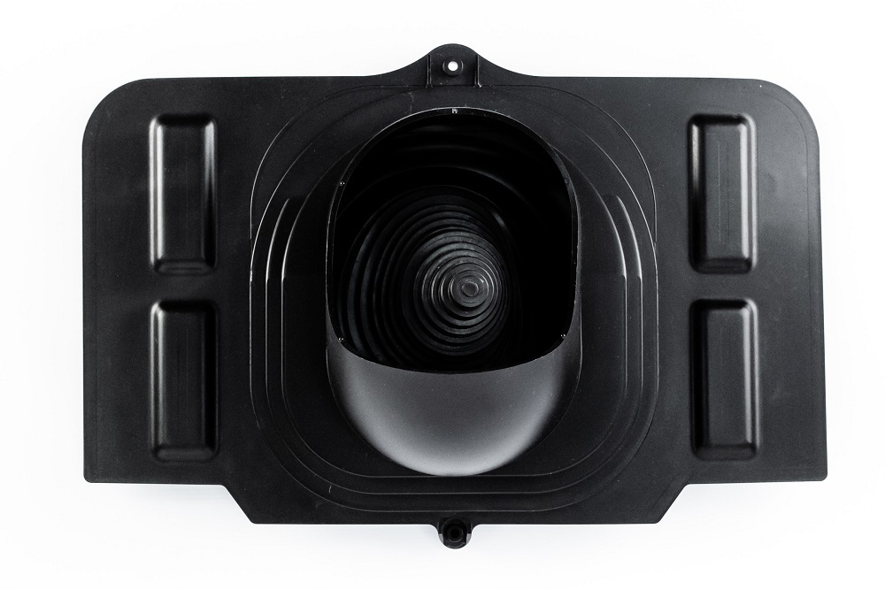 Турбодефлектор TD160 ОЦ, вент. выход утепленный высотой Н-500, проходной элемент универсальный, черный