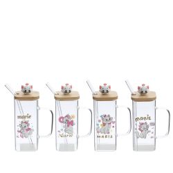 GAEM Кружка с крышкой и трубочкой, 350 мл, L10 W6 H17,5 см, 4в.