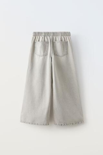 ZARA ДЖИНСЫ ШИРОКОГО КРОЯ , СЕРЫЙ