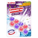 Туалетный блок шарики для унитаза освежитель, 2 блока по 50 г, "Свежесть Лаванды 3 в 1", аналог BREF/БРЕФ, LAIMA, 608993
