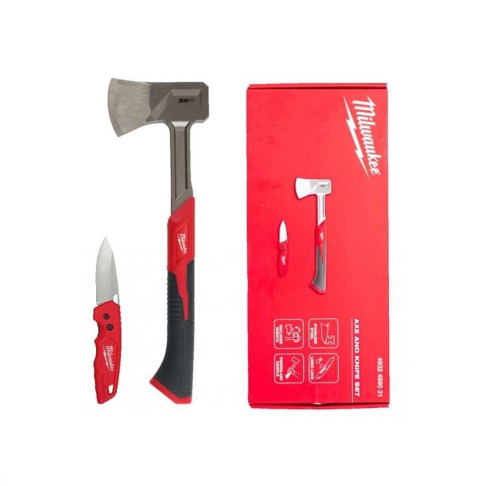 Промонабор Axe and Knife Set Milwaukee топор колун + нож Fastback