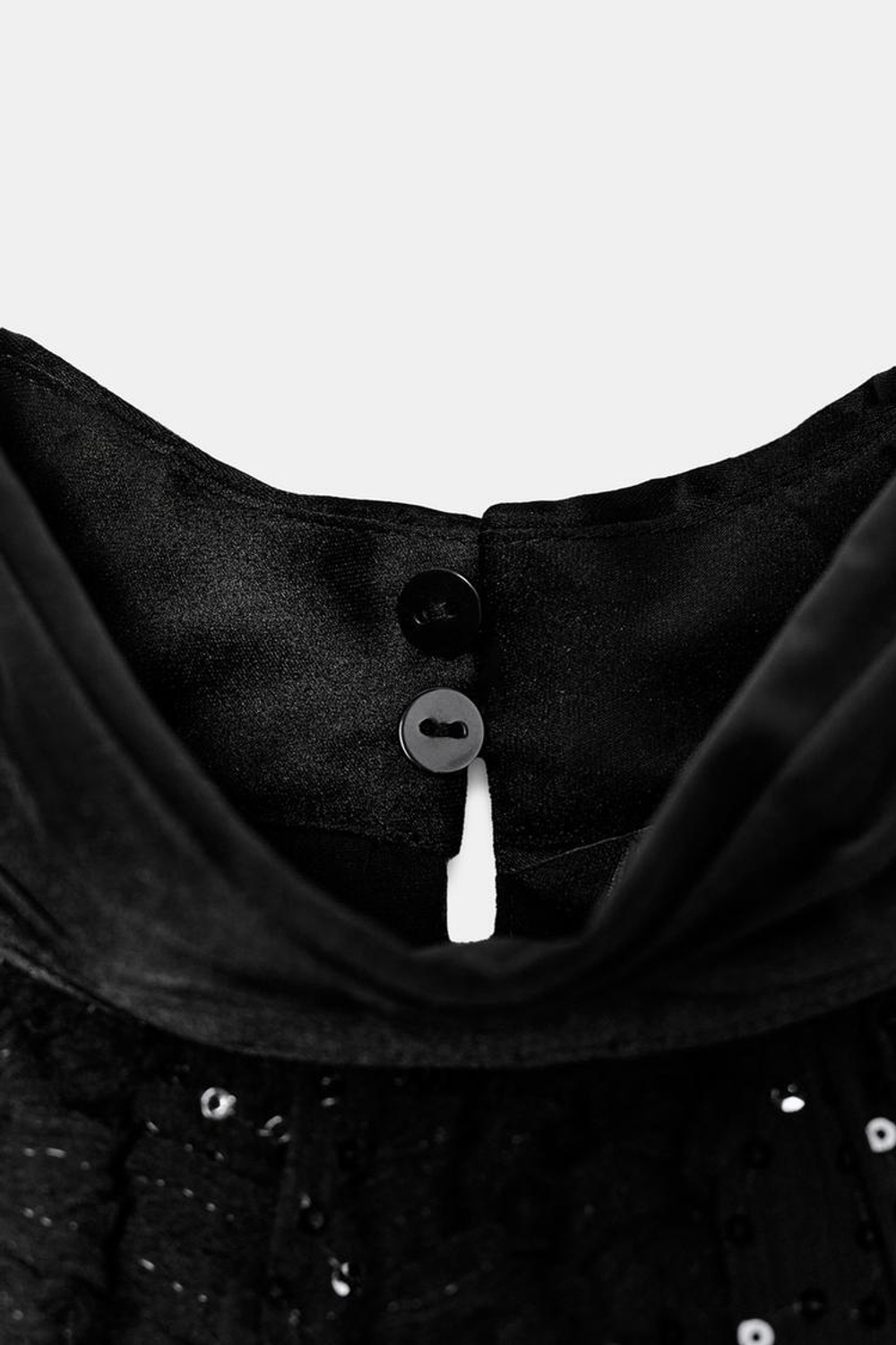 ZARA ТОП АСИММЕТРИЧНОГО КРОЯ С ПАЙЕТКАМИ, ЧЕРНЫЙ