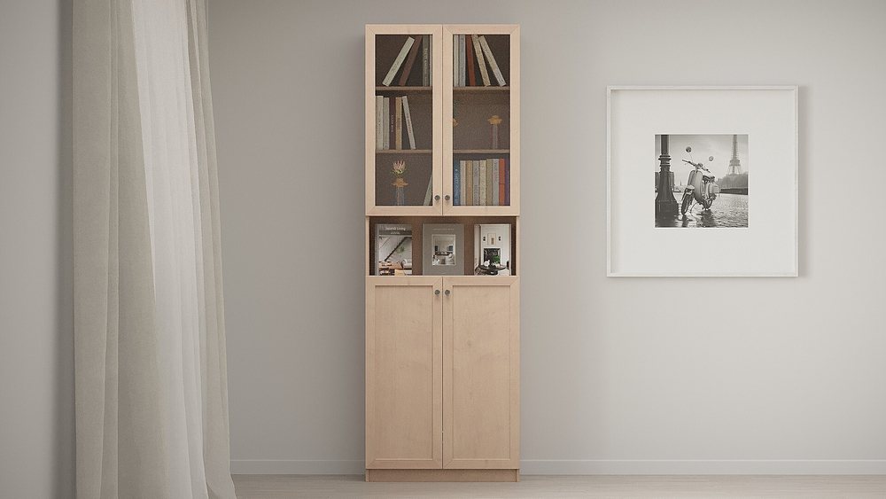 Шкаф книжный Билли 333 Дуб Сонома светлый 3025 80*30*237 см, Бежевый   Фиеста