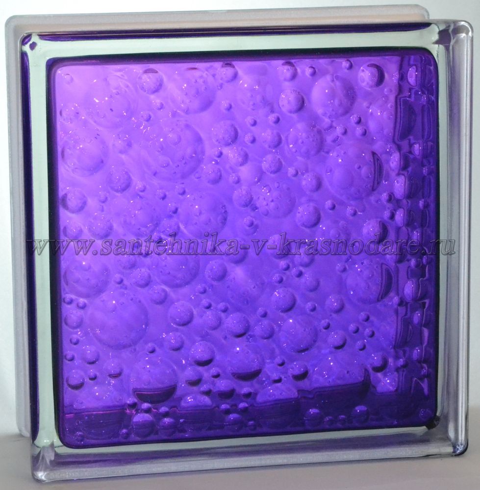 Стеклоблок савона фиолетовый окрашенный изнутри Vitrablok 19x19x8