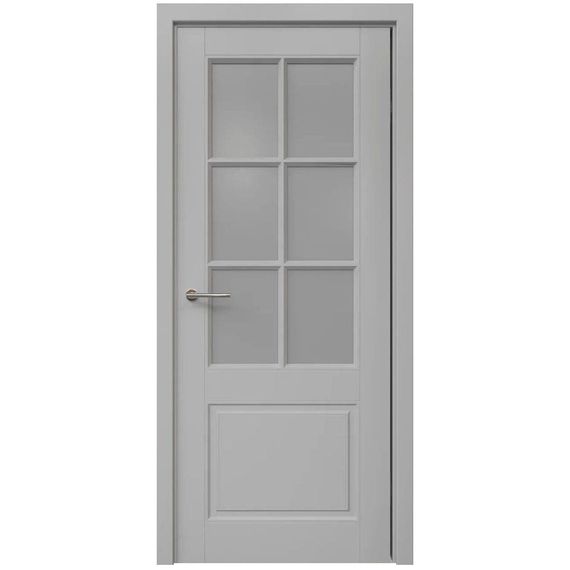 Фото межкомнатная дверь эмаль Albero Классика 4 серая остеклённая
