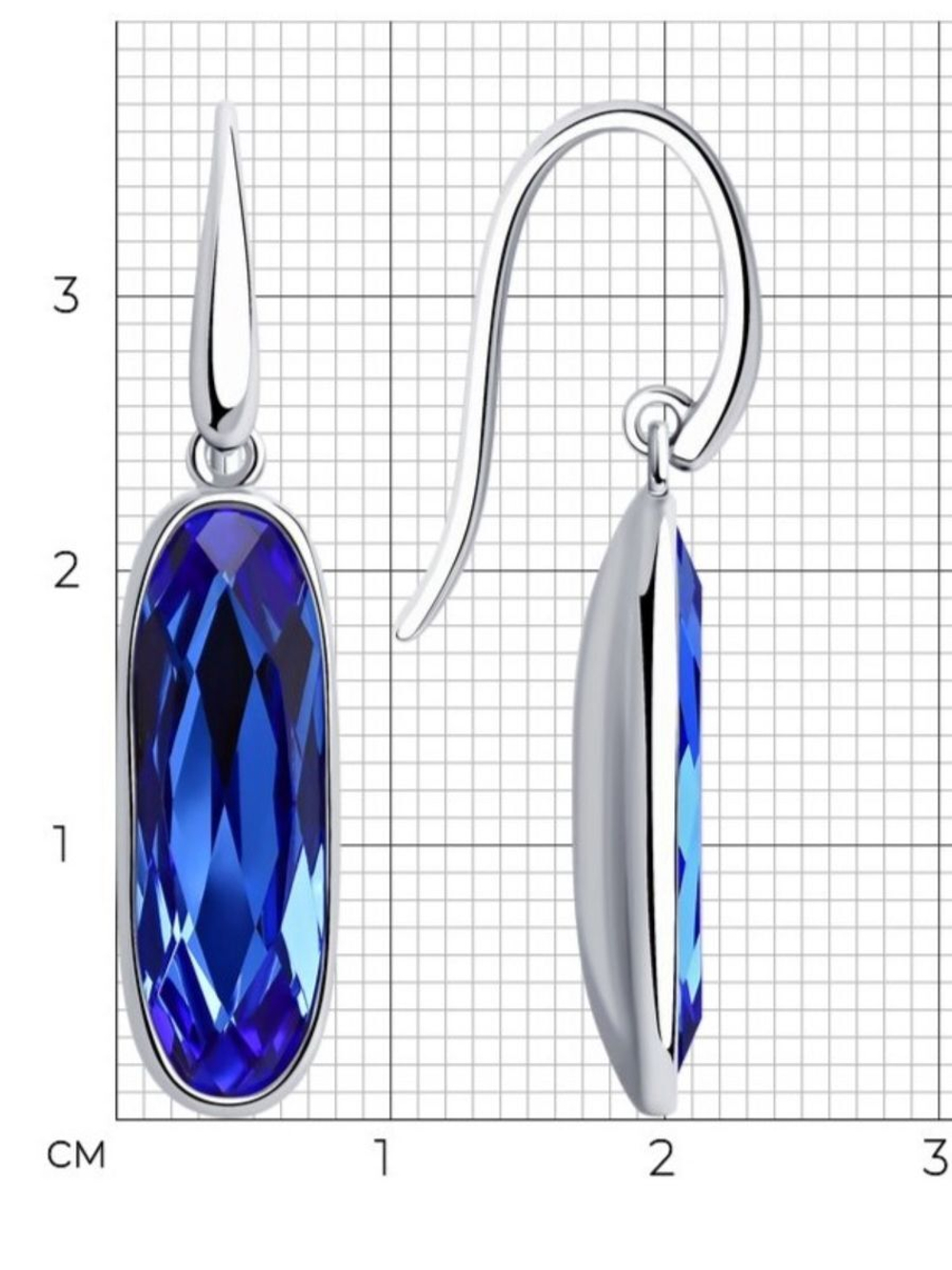 Серьги серебряные 925 пробы с камнями ювелирные