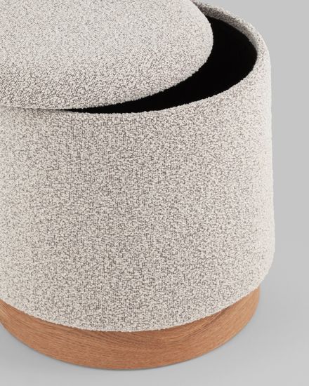 Пуф с ящиком Холли S букле бежевый