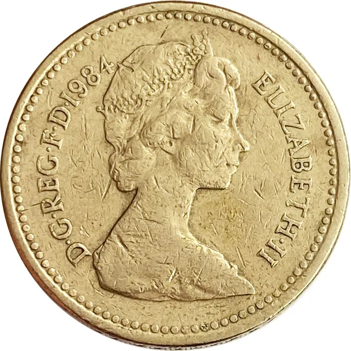1 фунт 1984 Великобритания. Чертополох