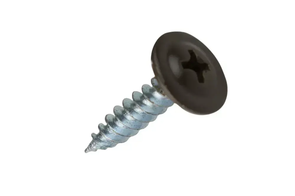 Саморез с прессшайбой 4,2х16 темно-коричневый RR32 острые 100шт.