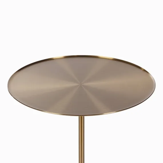 Кофейный столик Brasil 5, Ø45х61 см, бежевый камень, золотистая сталь