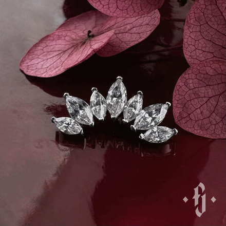 Кластер "Sunshine Marquise" - Белое золото - White CZ