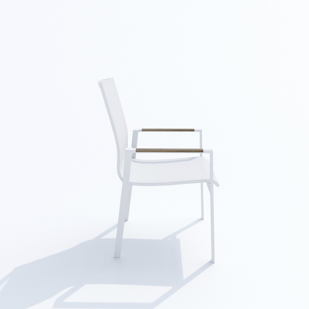 Обеденная группа Ideal Patio МИРРА СОЛА каркас белый, стол поливуд 180, текстилен белый