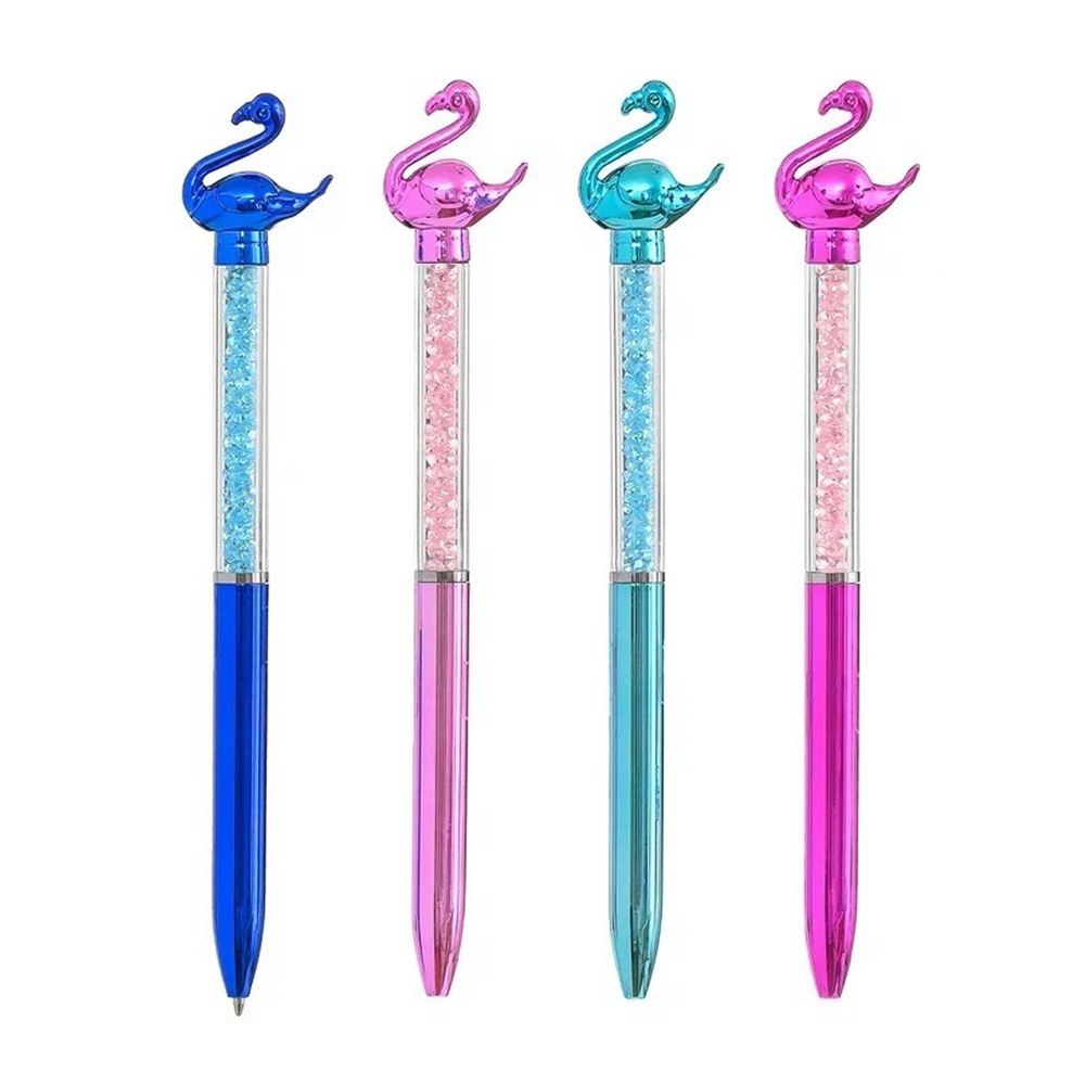 Ручка шариковая, автоматическая, Basir, синие чернила, серия "ЛЕБЕДЬ", разноцветный корпус, 24 шт