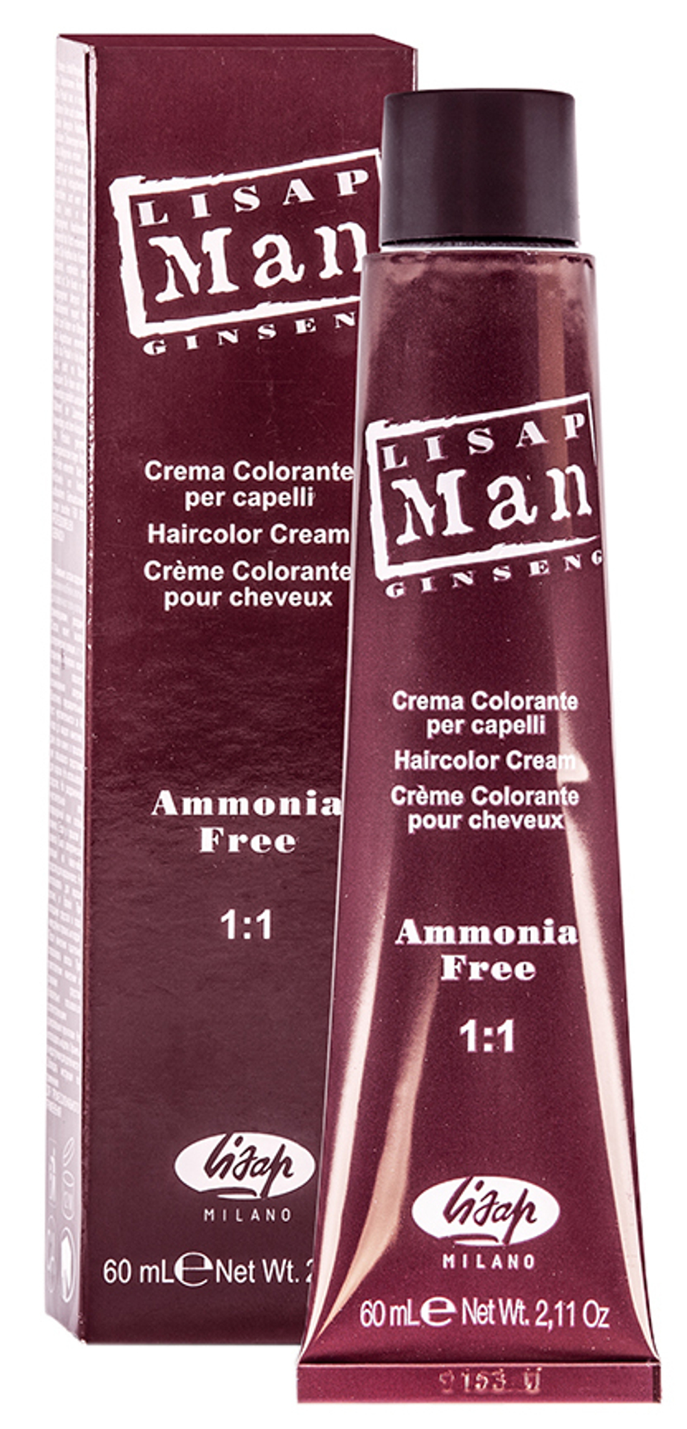 Безаммиачный крем-краситель для волос - Lisap Man Color 60мл