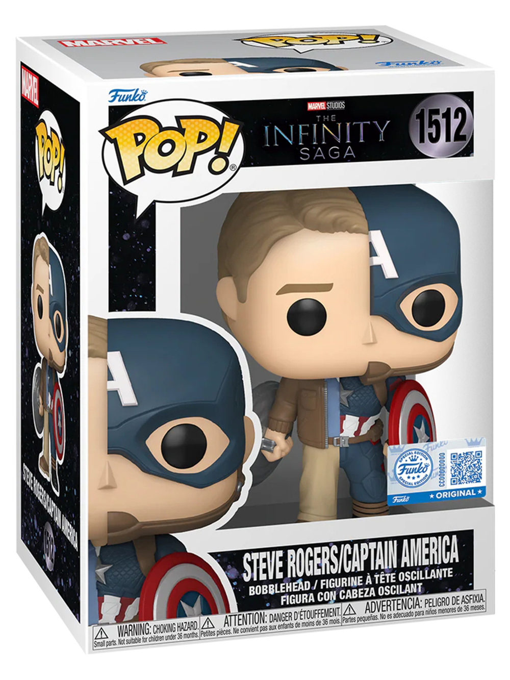 Фигурка Funko POP! Bobble Marvel Infinity Saga Split Steve Rogers/Captain America (Exc) (1512) 87222