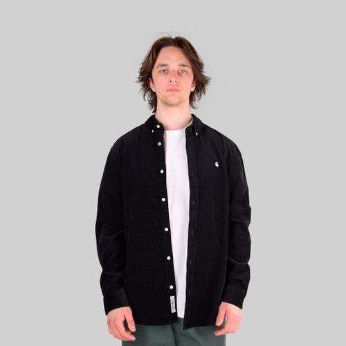Рубашка мужская Carhartt WIP Madison Fine Cord артикул:I030580_black - купить в магазине Дайс