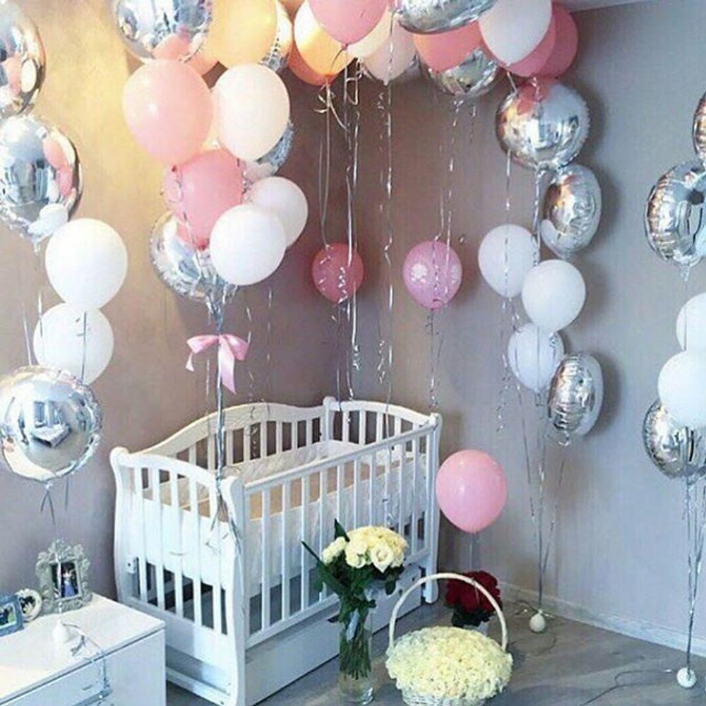 Шар (18" /46 см) Круг, Серебро 1 шт.