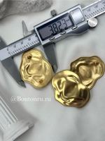 Пуговицы неровной формы (ракушка) с мятым эффектом в матовом золоте