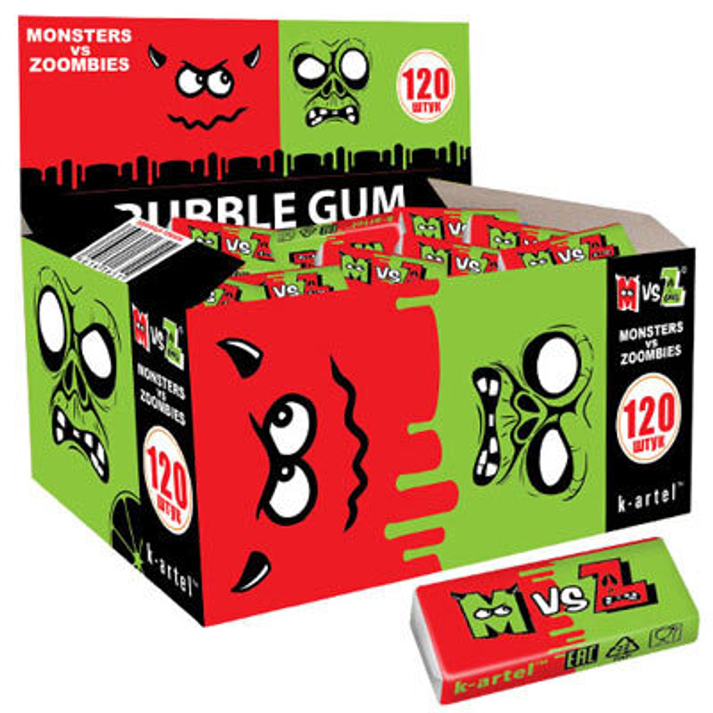 Жеват. рез. недр "Monsters vs Zombies" 10*120шт