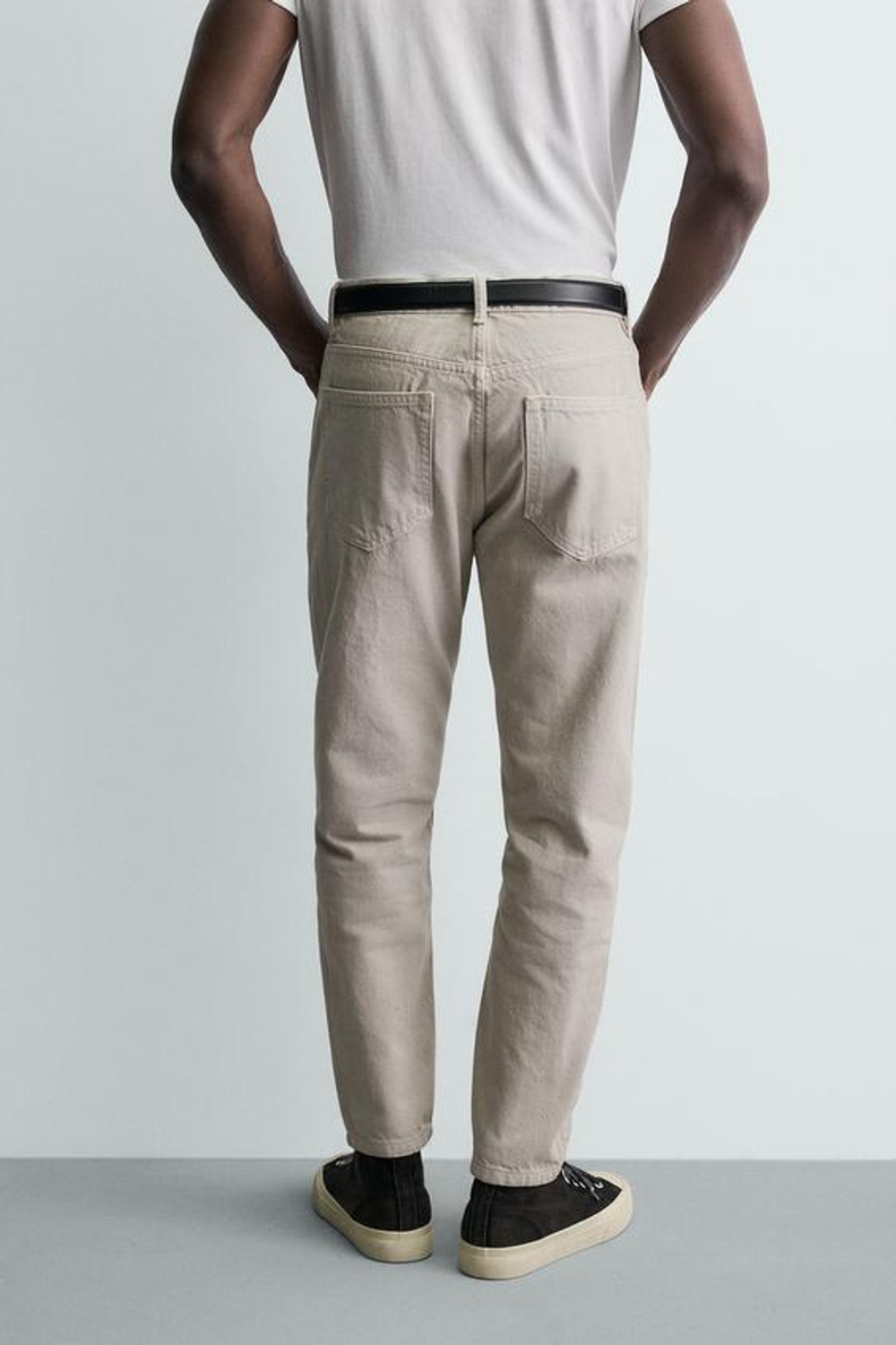 ZARA УКОРОЧЕННЫЕ ДЖИНСЫ SLIM FIT, ЭКРЮ