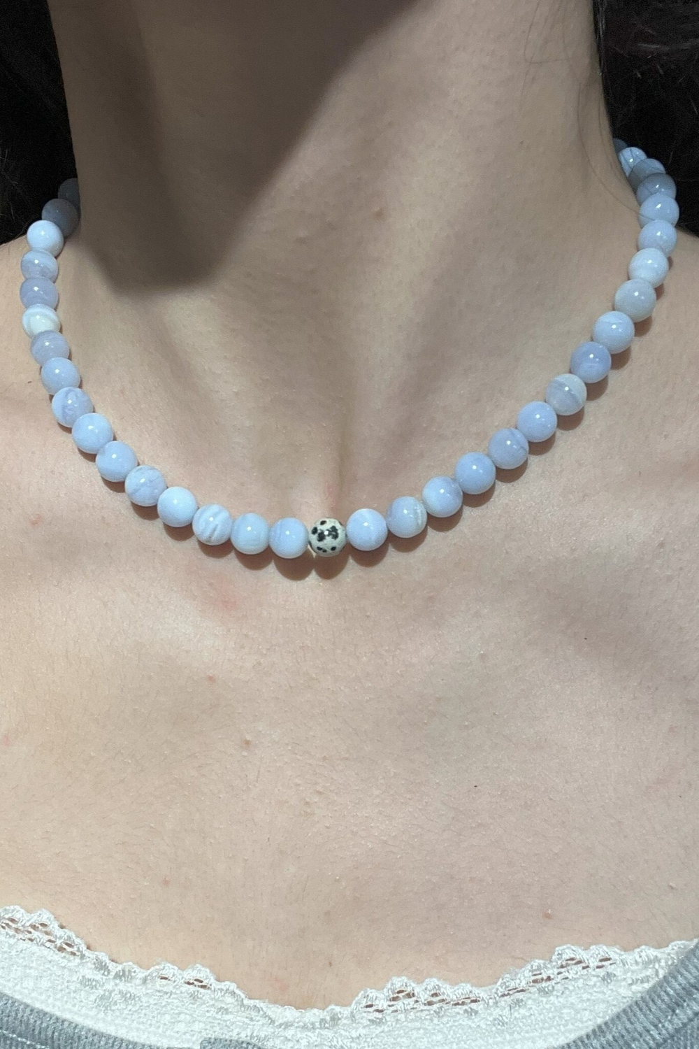 Ожерелье BLISS из голубого агата