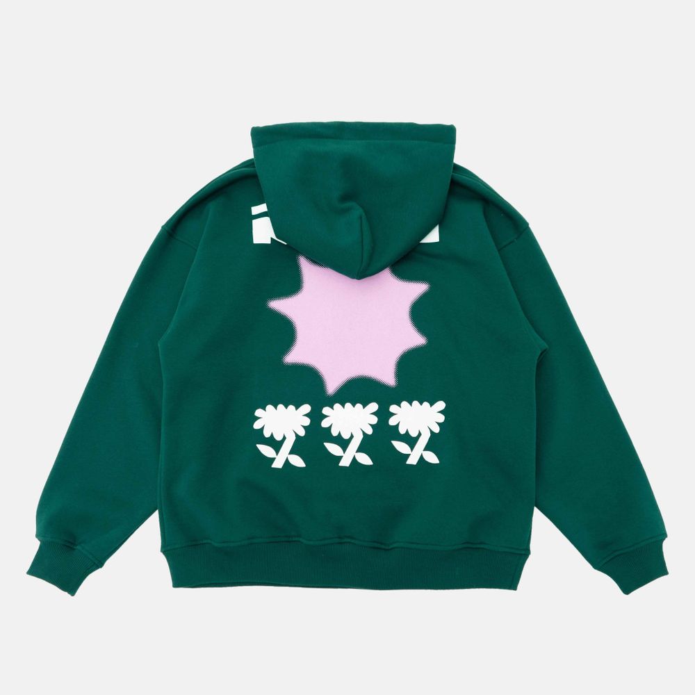 Худи Меч FW23 HD Warm Flower Pine Green