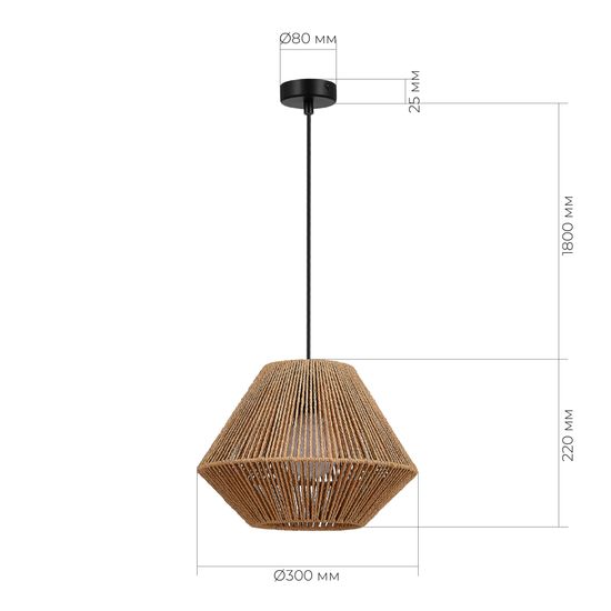 SLE6025-603-01 Светильник подвесной бежевый/черный E27 1*40W ETTAN