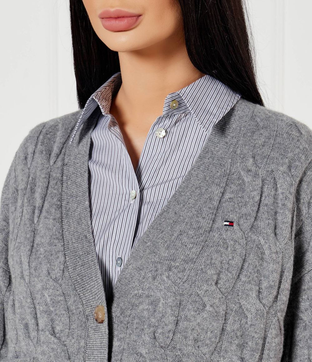 Хлопковый кардиган Tommy Hilfiger - серый(WW0WW43089)