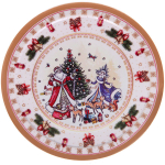 Подставка под кружку керамическая 10,5см «Дед Мороз и Снегурочка»