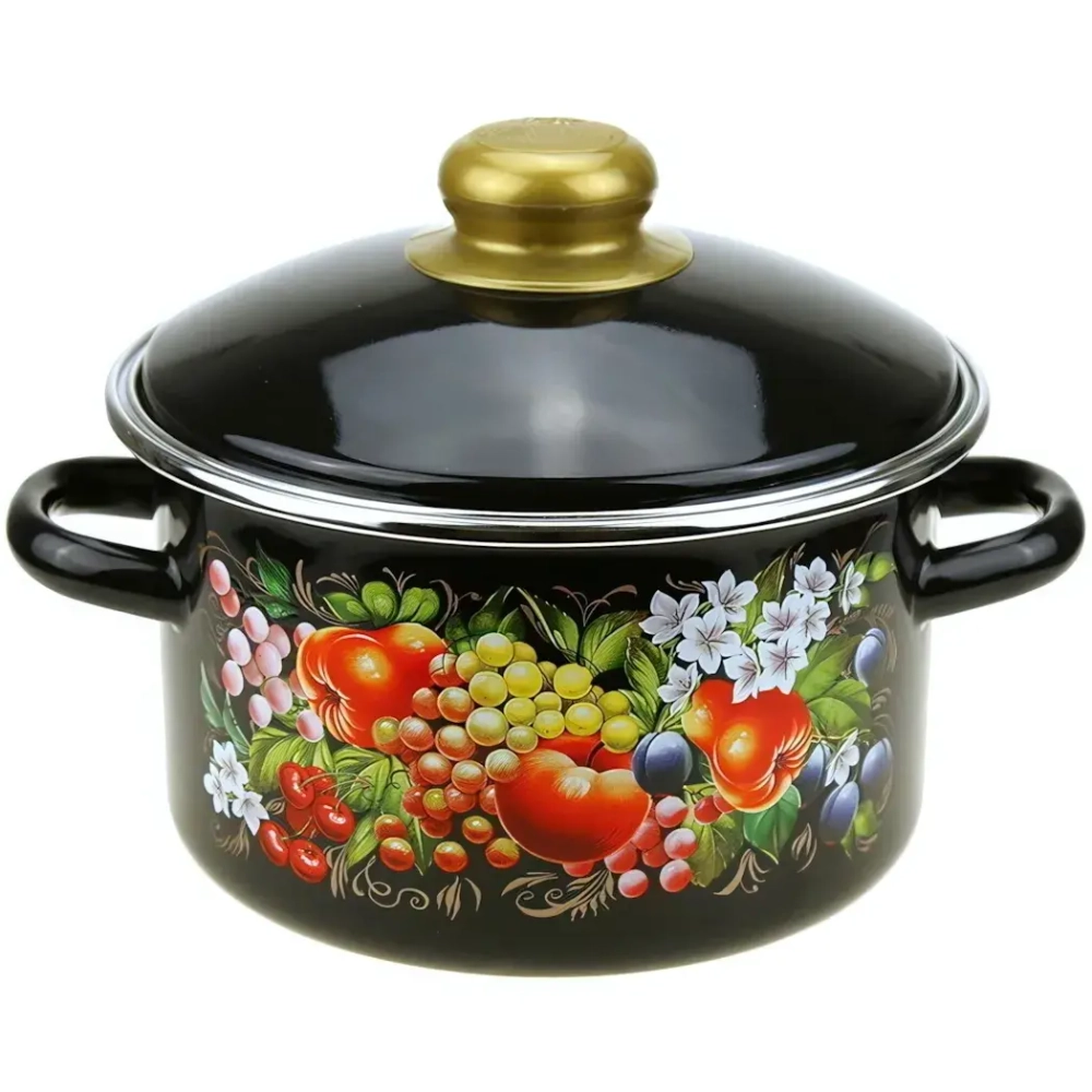 Кастрюля эмалированная 4л «Жостово» 10-Б1614/6