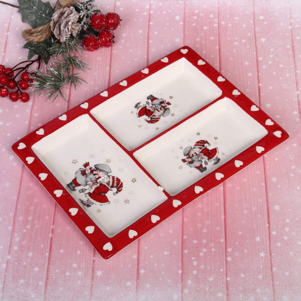 Менажница керамическая «Новогоднее настроение» 25,5*18,5*3см