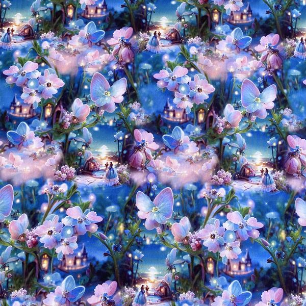 ЛЕС ФЭНТЕЗИ ФИАЛКА, 100% хлопок Handmade Fabrics 1