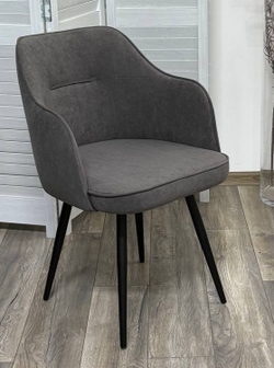 Стул ЛОРИС 360 град. поворот. B28 Темно-серый, велюр / черный каркас, М-City