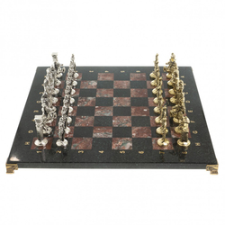 Шахматы "Галлы и Римляне" доска 40х40 см креноид змеевик G 122644