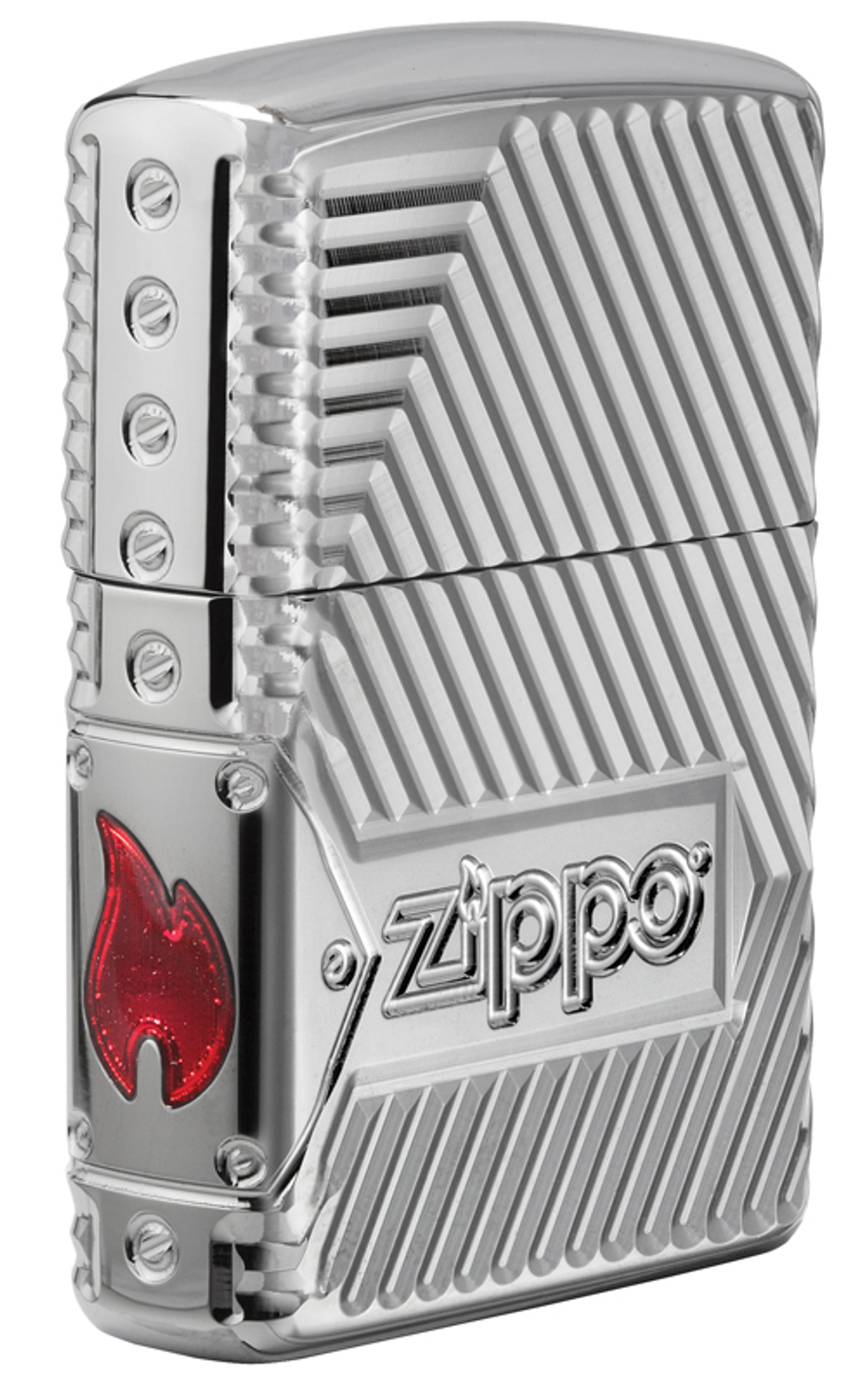 Зажигалка Zippo Armor с покрытием High Polish Chrome, латунь/сталь, серебристая, 36x12x56 мм