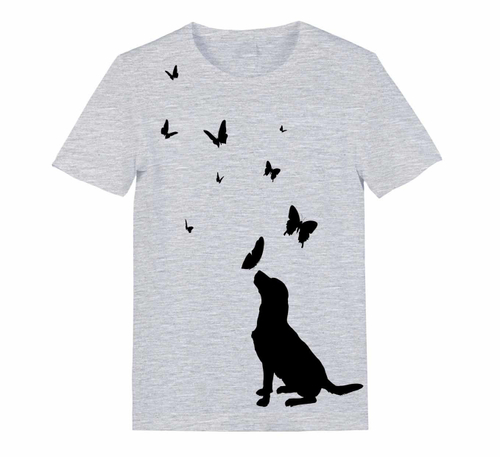 Футболка "Ретривер и бабочки"