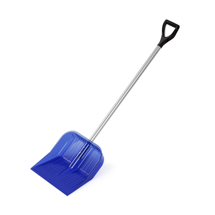 Лопата для уборки снега Альтернатива М8833, с алюминиевым черенком, 430 x 420 мм, синяя