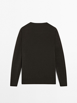 Massimo Dutti Свитер оверсайз из 100% льна, коричневый