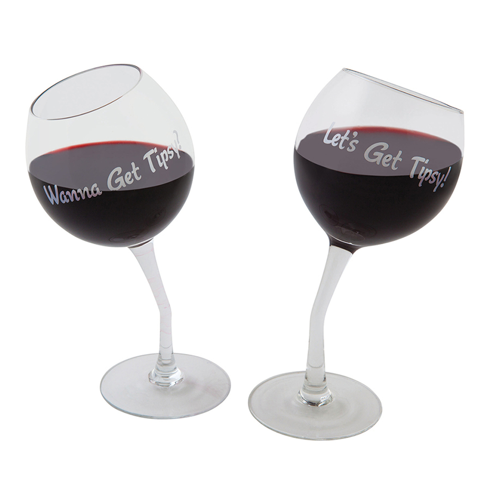Набор бокалов tipsy wine glass pair, 355 мл