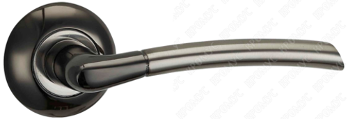 Ручка дверная al 515-08, чёрный никель/никель блестящий, фабрика Пуэрто (гарантия - 6 месяцев)