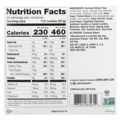 Lenny & Larry's, The Complete Cookie®, Snickerdoodle, 12 штук, по 113 г (4 унции)