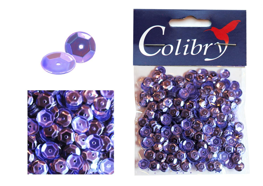 Пайетки граненые голографические-10гр-6мм-Colibry