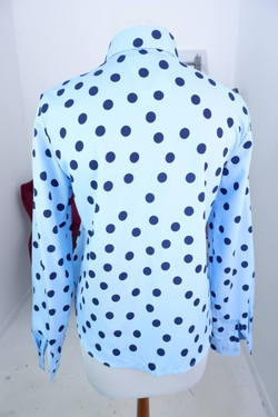 Блузка в озорной горох, маркировка М,визуально на 46 размер