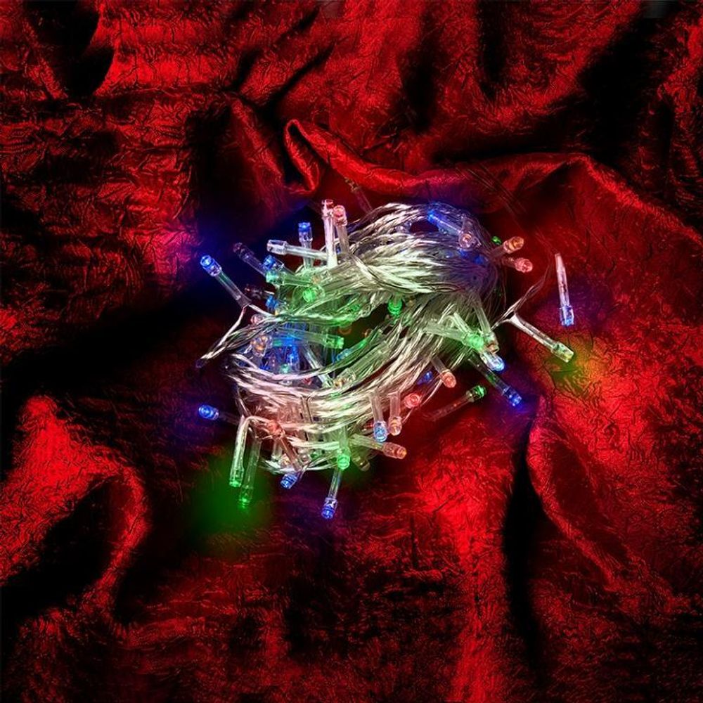 Гирлянда новогодняя Нить GLFG-100-500-IP20-X-RGB 100 диодов 5м с контроллером 8 режимов