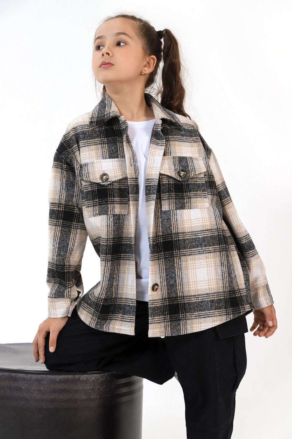 Рубашка для девочки Квадро-1 Виотекс КОРИЧНЕВЫЙ